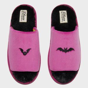 Dluxe By Dearfoam Women's Spooky Bat Slippers Purple